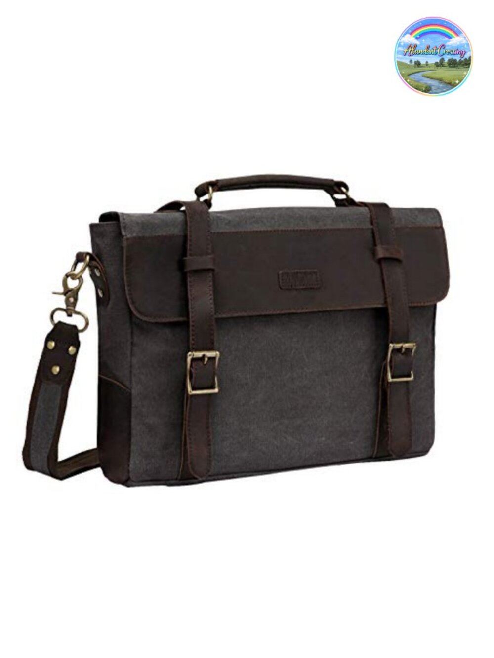 Vintage Canvas Leather Messenger Bag Laptop Satchel Shoulder Bag Business